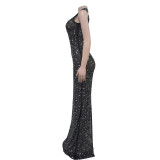 Sleeveless Hot Drill Slim Maxi Dress BY-C7030