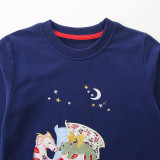 Kids Girls Dinosaur Embroidered Long Sleeve Sweatshirt GASD-8241