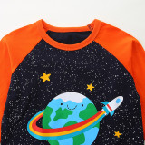 Kids Boys Fashion Planet Print Long Sleeve T-Shirt GASD-5395