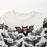 Kids Boys Halloween Bat Print T-Shirt GASD-5389