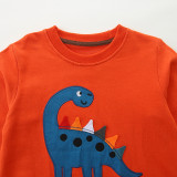 Kids Boys Cartoon Dinosaur Patch Long Sleeve Sweatshirt GASD-8227
