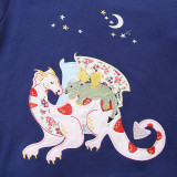 Kids Girls Dinosaur Embroidered Long Sleeve Sweatshirt GASD-8241