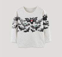 Kids Boys Halloween Bat Print T-Shirt GASD-5389