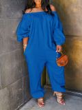 One Shoulder Solid Wide Leg Jumpsuit GFDY-1312