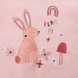 Kids Girls Rabbit Embroidered O Neck Sweatshirt GASD-8234