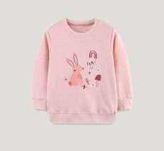 Kids Girls Rabbit Embroidered O Neck Sweatshirt GASD-8234