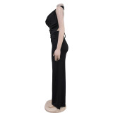 Sleeveless Backless Tops And Pants 2 Piece Set BY-7085