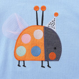 Kids Girls Color Block Embroidery Pullover GASD-8266