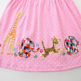 Kids Girls Embroidered Polka Dot Dress GASD-1555