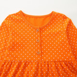 Kids Girls Long Sleeve Polka Dot Princess Dress GASD-1558