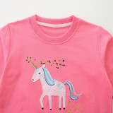 Kids Girls Cartoon Unicorn Pattern Sweatshirt GASD-8265