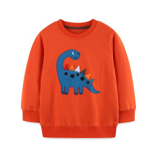 Kids Boys Cartoon Dinosaur Patch Long Sleeve Sweatshirt GASD-8227