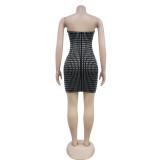 Solid Color Hot Drill Wrap Mini Dress BY-7079