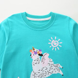 Kids Girl Fashion Animal Print Knitted Cotton Sweatshirt GASD-8274