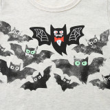 Kids Boys Halloween Bat Print T-Shirt GASD-5389