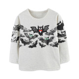 Kids Boys Halloween Bat Print T-Shirt GASD-5389