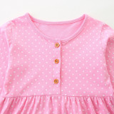 Kids Girls Embroidered Polka Dot Dress GASD-1555