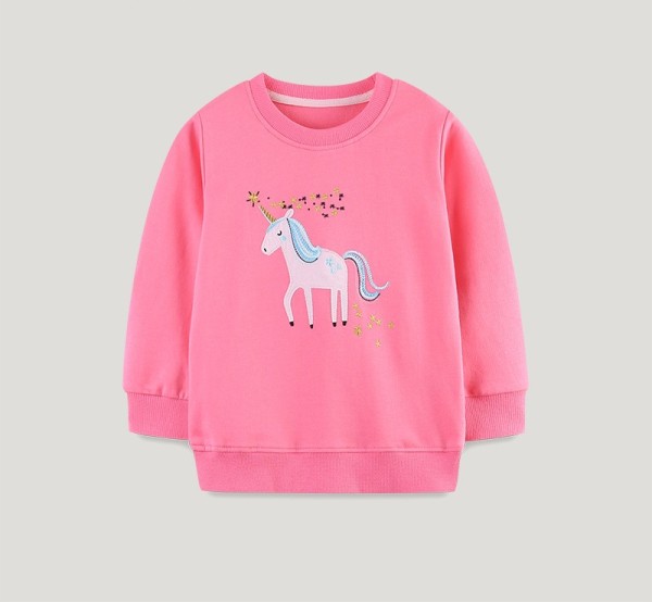 Kids Girls Cartoon Unicorn Pattern Sweatshirt GASD-8265