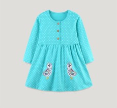Kids Girls Animal Embroidered Princess Dress GASD-1557