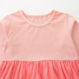 Kids Girl's Color Block Casual Princess Dress GASD-1563