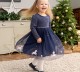 Kids Girls Cartoon Embroidered Striped Princess Dress GASD-1554