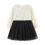 Kids Girls Mesh Round Neck Casual Dress GASD-1561