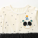 Kids Girls Mesh Round Neck Casual Dress GASD-1561