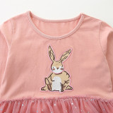 Kids Girls Long Sleeve Mesh Embroidered Princess Dress GASD-1567