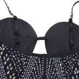 Hot Drill Backless Sling Mini Dress BY-C7035