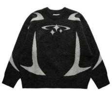 Long Sleeve Loose Knits Print Sweater GBLH-9878#