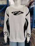 Print  Long Sleeve Loose Knits Sweater GBLH-90333#