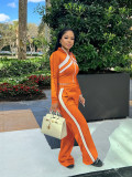 Zipper Color Block Long Sleeve Pant Suit SFY-554