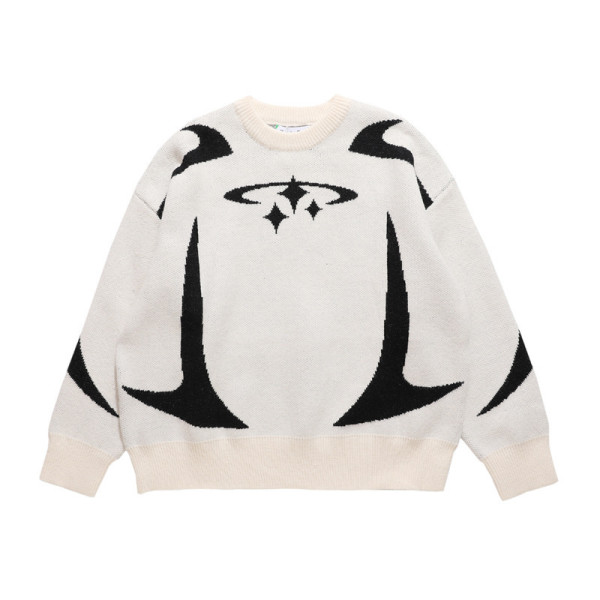 Long Sleeve Loose Knits Print Sweater GBLH-9878#