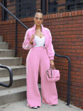 Striped Patchwork Zipper Thickened Two-piece Pants Set SFY-562