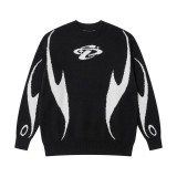 Print  Long Sleeve Loose Knits Sweater GBLH-90333#