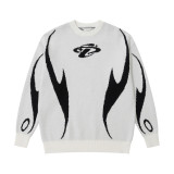 Print  Long Sleeve Loose Knits Sweater GBLH-90333#