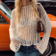 Beach Hollow Out Sunscreen Knit Top GBLH-9859#
