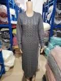 Fashion Twist Long Sleeve Woolen Knit Dress  GBLH-2808#