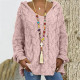 Solid Color Twist Knit Hoodie Sweater(Without Necklace) GBLH-1058#