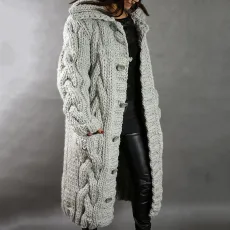 Plus Size Long Sleeve Cardigan Sweater Coat GBLH-92288#