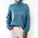 Solid Color High Collar Sweater GBLH-9856#