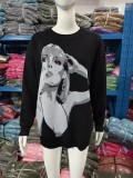 Loose Print Long Sleeve Sweater GBLH-9870#