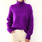 Solid Color High Collar Sweater GBLH-9856#