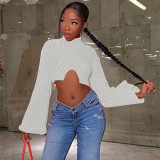 Long Sleeve Tight Irregular Sweater GBLH-9815#