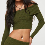 One Shoulder Long Sleeve Knits Top GBLH-133231#