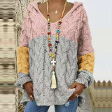 Solid Color Twist Knit Hoodie Sweater(Without Necklace) GBLH-1058#