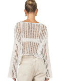 Beach Hollow Out Sunscreen Knit Top GBLH-9859#