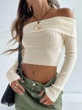 One Shoulder Long Sleeve Knits Top GBLH-133231#