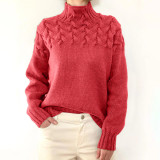 Solid Color High Collar Sweater GBLH-9856#
