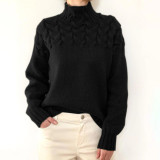 Solid Color High Collar Sweater GBLH-9856#